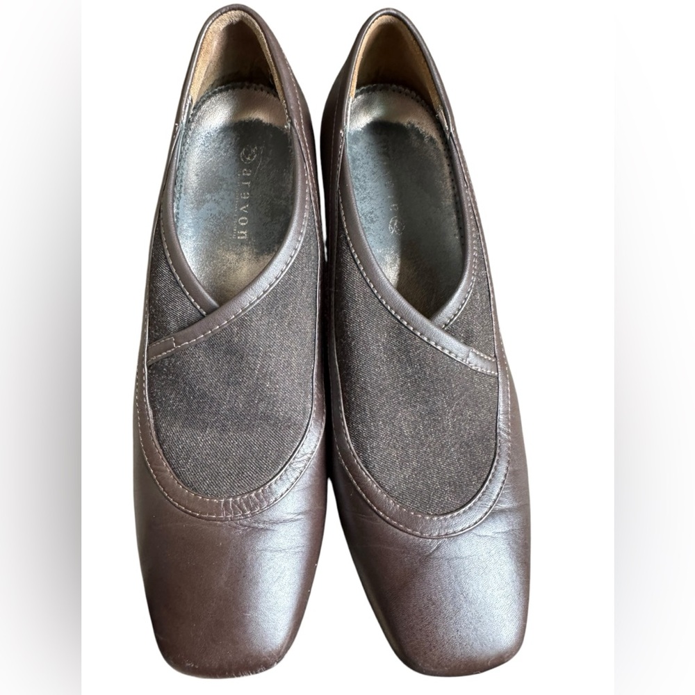 Aravon Combination Last brownLeather Loafer, women's 8.5 with removable orthotic